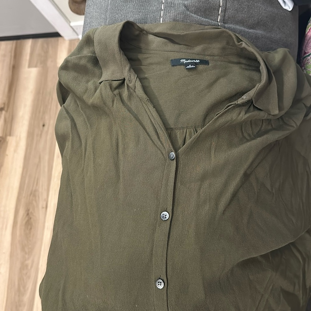 Madewell Short Sleeve Drapey Blouse Shirt